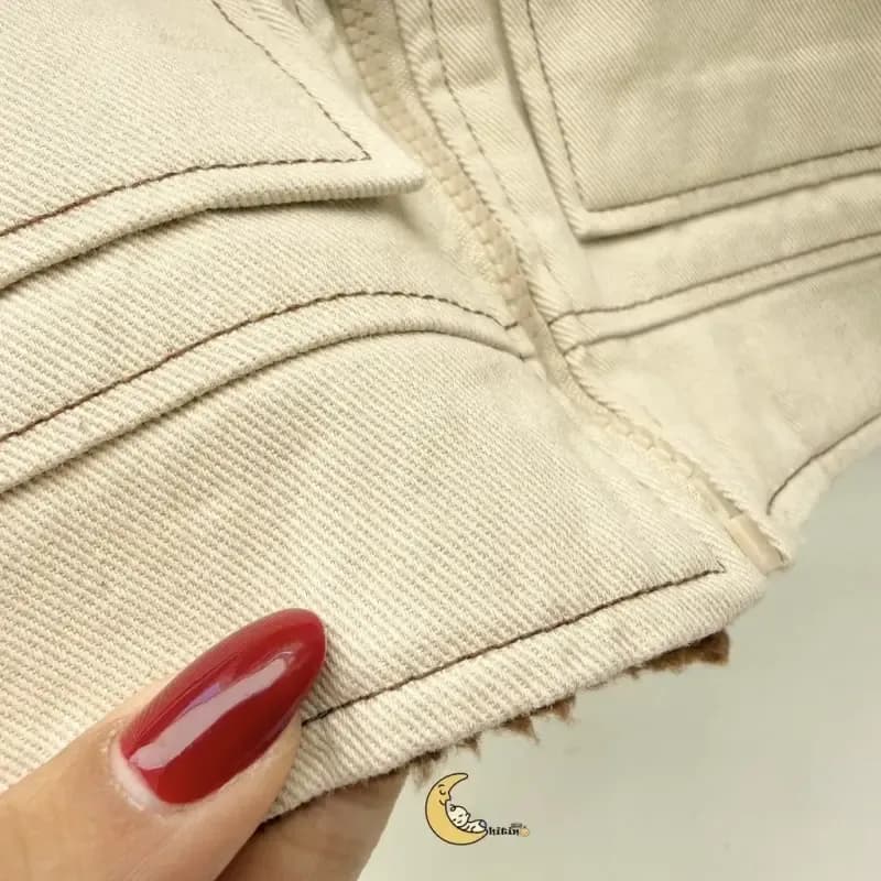 کاپشن کتان پسرانه آستر بوفالو 1 تا 6 سال شیری کرمی — تصویر ۸