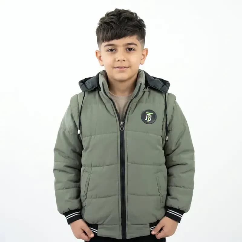 کاپشن پافرشو پسرانه BT طوسی