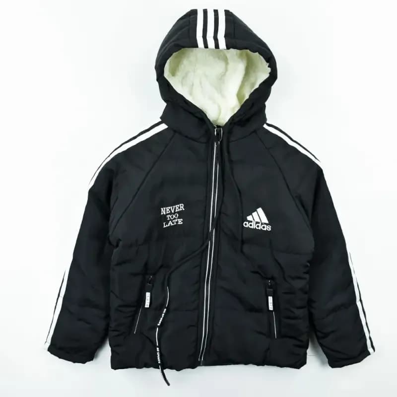 کاپشن پسرانه ADIDAS مشکی شمعی پاییزه و زمستانه — تصویر ۲