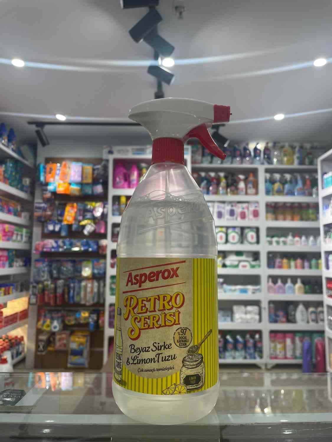 اسپری پاککننده چندمنظوره آسپروکس سری رترو حاوی سرکه سفید و جوهر لیمو (Limon Tuzu)