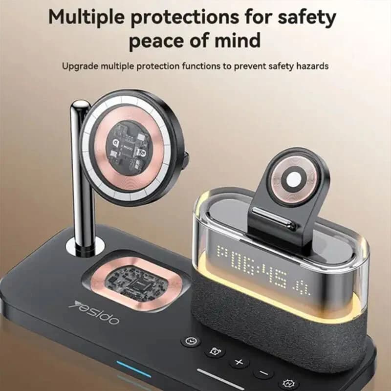 شارژر بی سیم و استند رومیزی Yesido DS37 15W — تصویر ۳