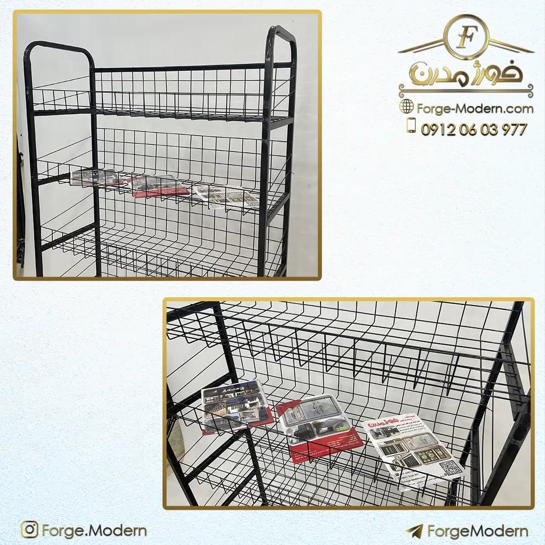 استند سبدی 6 طبقه مشکی — تصویر ۵