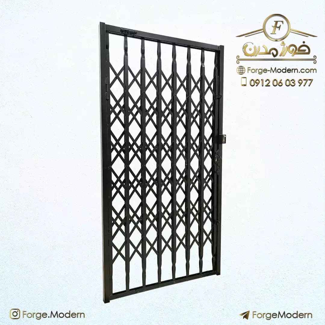 حفاظ آکاردئونی تمام گل دوبل سه جداره تسمه 2.5 مشکی با قفل مخفی رایگان — تصویر ۲