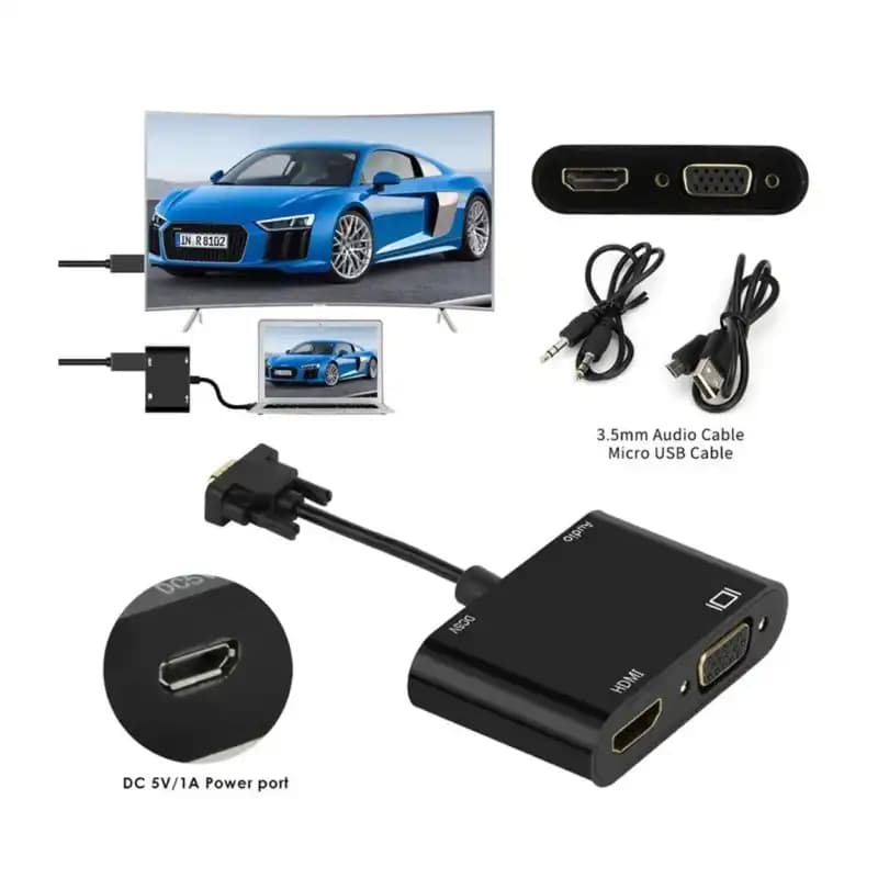 تبدیل VGA به VGA+HDMI باصدا و پاور — تصویر ۲
