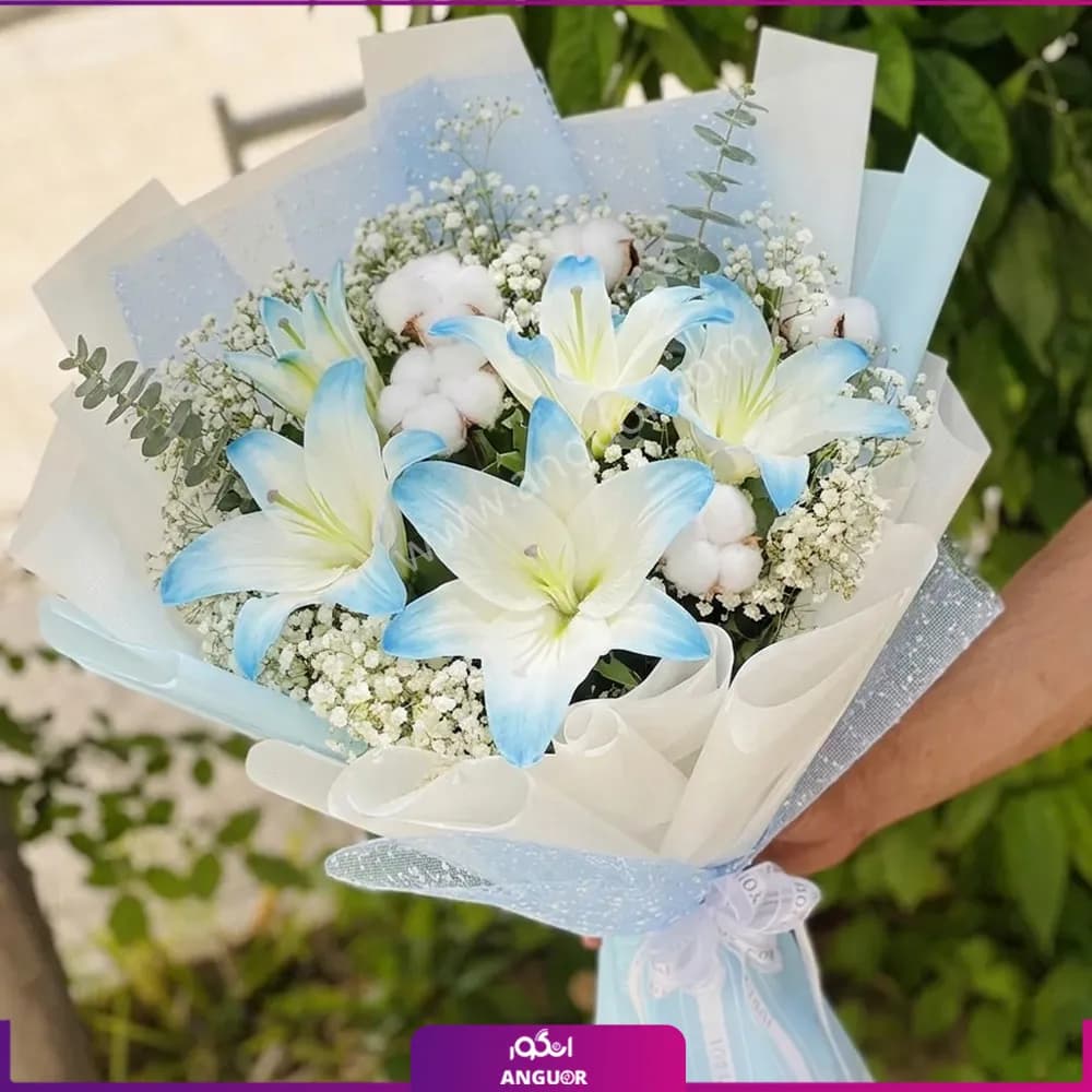 دسته گل لیلیوم آبی (5 شاخه)
