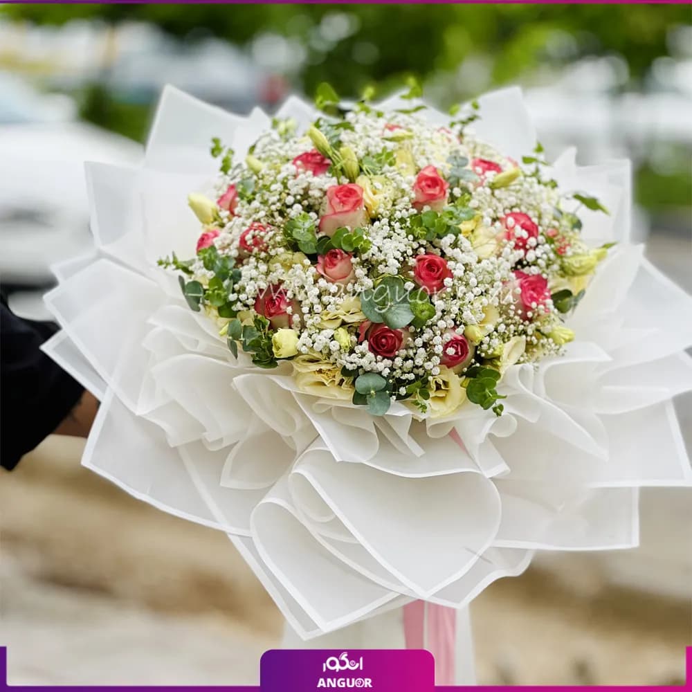 دسته گل خاص با لیسیانتوس