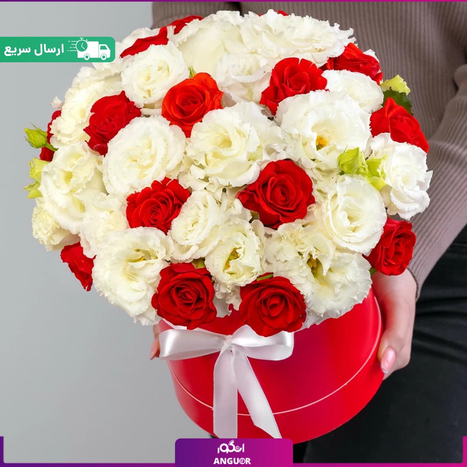 باکس گل رز با لیسیانتوس