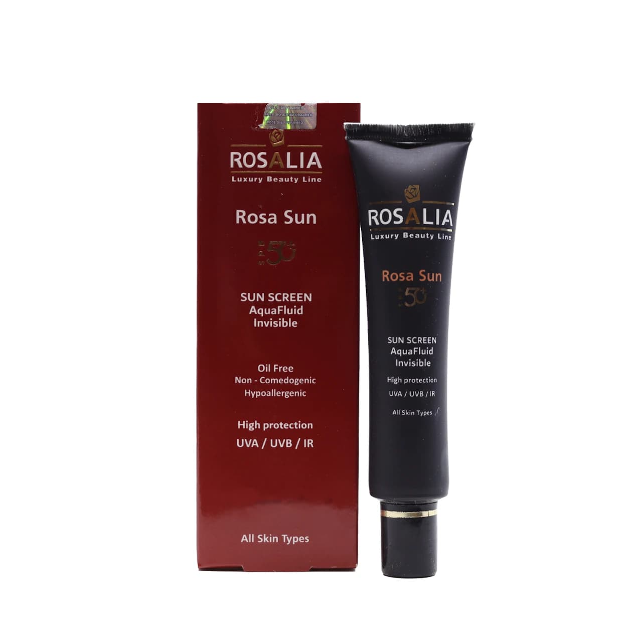 کرم ضد آفتاب بی رنگ SPF50 مناسب انواع پوست رزالیا 40 میلی لیتر