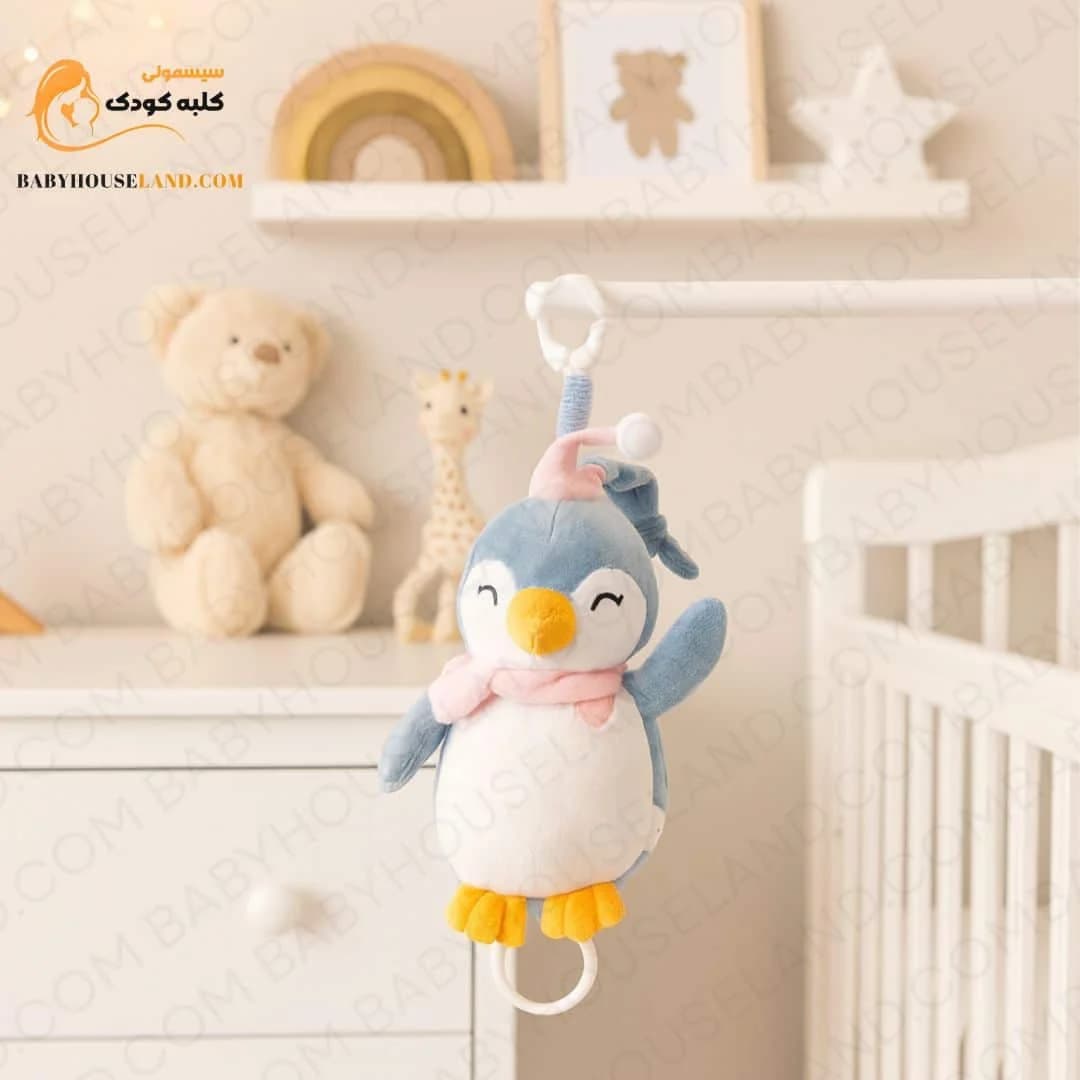 عروسک پنگوئن پولشی نخ کش موزیکال sunnozy snty55-p