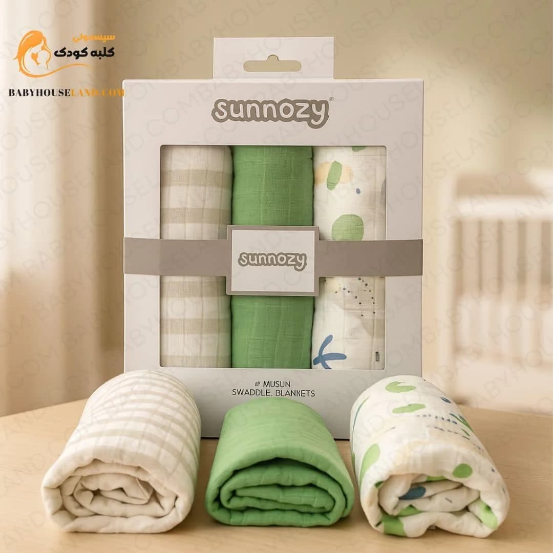 پارچه خشک کن پک ۳عددی رنگ سبز Sunnozy