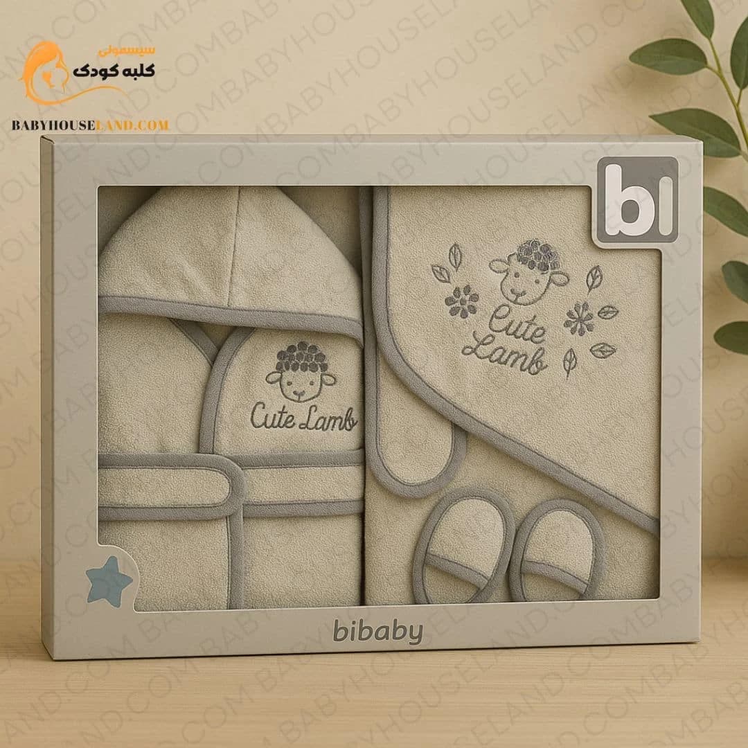پک حوله ۴تیکه طرح بره bibaby 66479 — تصویر ۴