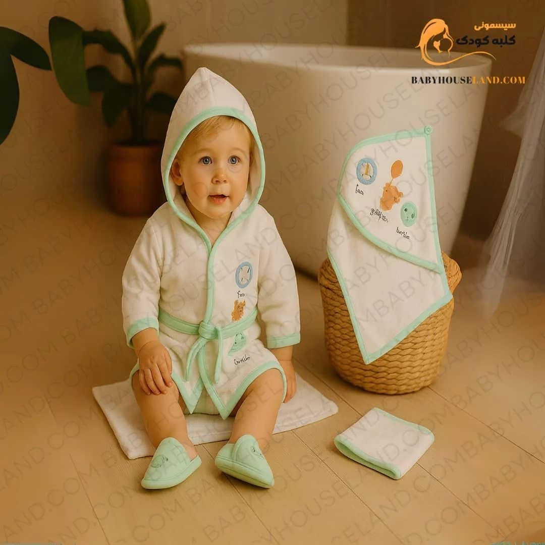 پک حوله ۴تیکه طرح زرافه و لاکپشت biorganic 66322