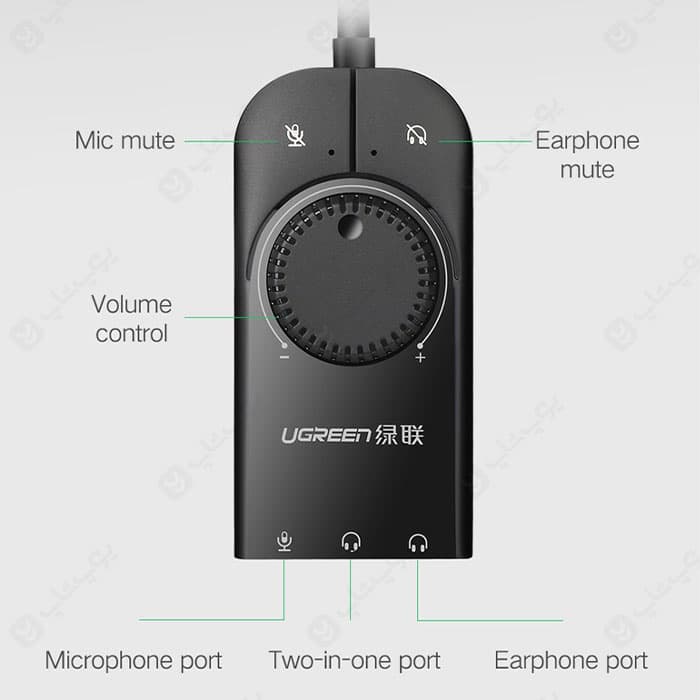 کارت صدا USB 2.0 یوگرین مدل CM129 — تصویر ۲