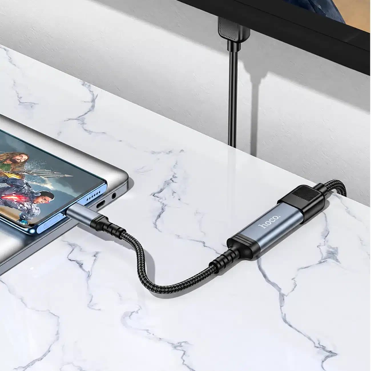 کابل تبدیل تایپ سی به HDMI هوکو Hoco مدل UA43A با پشتیبانی 4K — تصویر ۵
