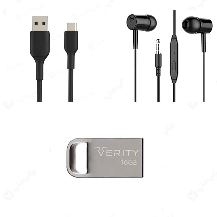 پک فلش 16 گیگ وریتی+هندزفری سیمی+کابل تایپ C یوپ شاپ FRI4