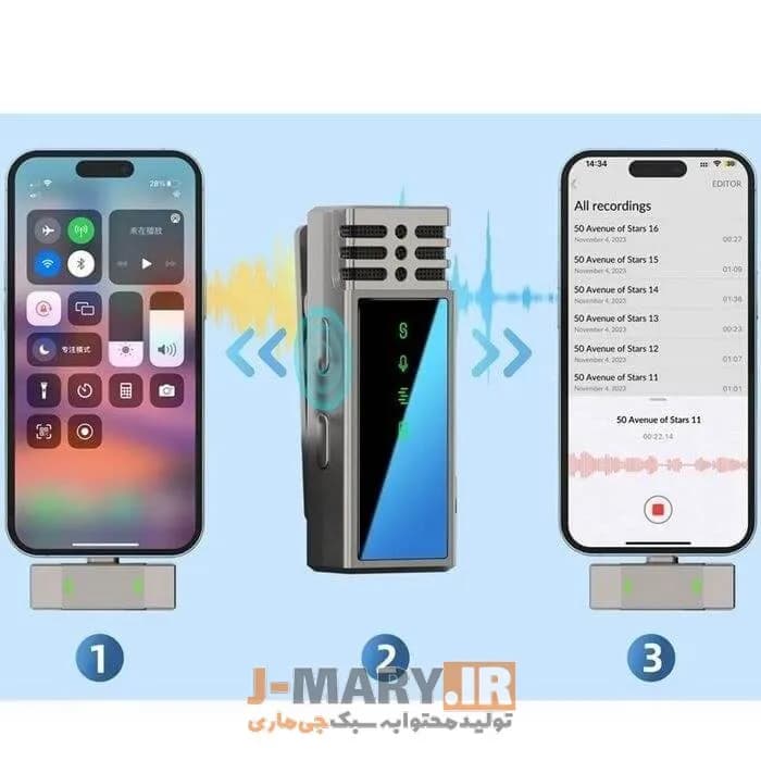 میکروفون بی سیم جی ماری مدل Jmary MW-15 لایتنینگ یا IOS+ هدیه — تصویر ۴