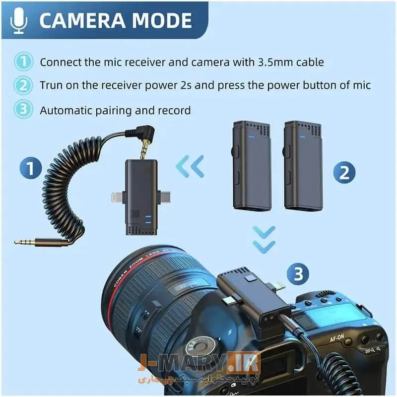 میکروفون بیسیم جی ماری مدل Jmary mw-16 +🎁هدیه — تصویر ۳