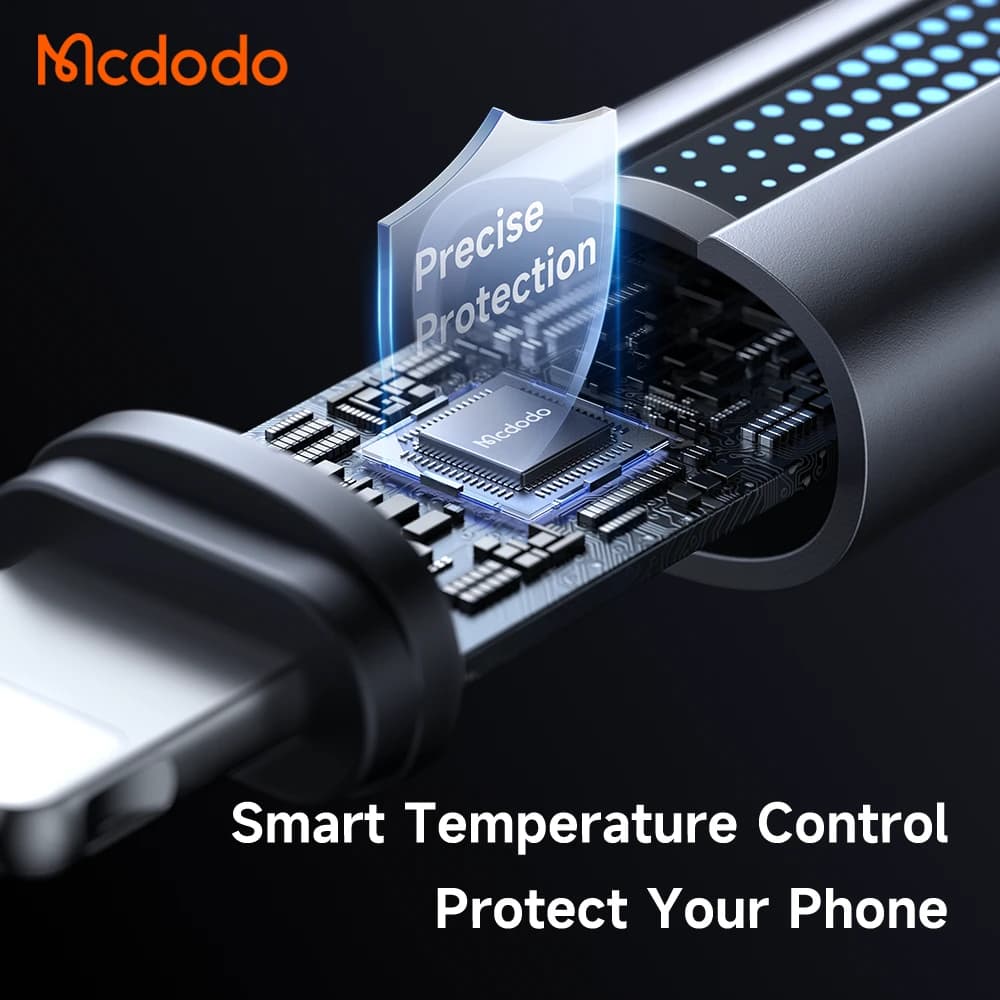 کابل شارژ 3 آمپر 36وات Type-c به Lightning دارای نورپردازی LED طول 1.2 متر برند Mcdodo مدل CA-5710 — تصویر ۸