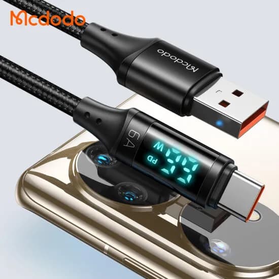 کابل Type C مک دودو Mcdodo CA-1080 Digital HD Super Charge Data cable طول 1.2 متر توان 66 وات — تصویر ۵