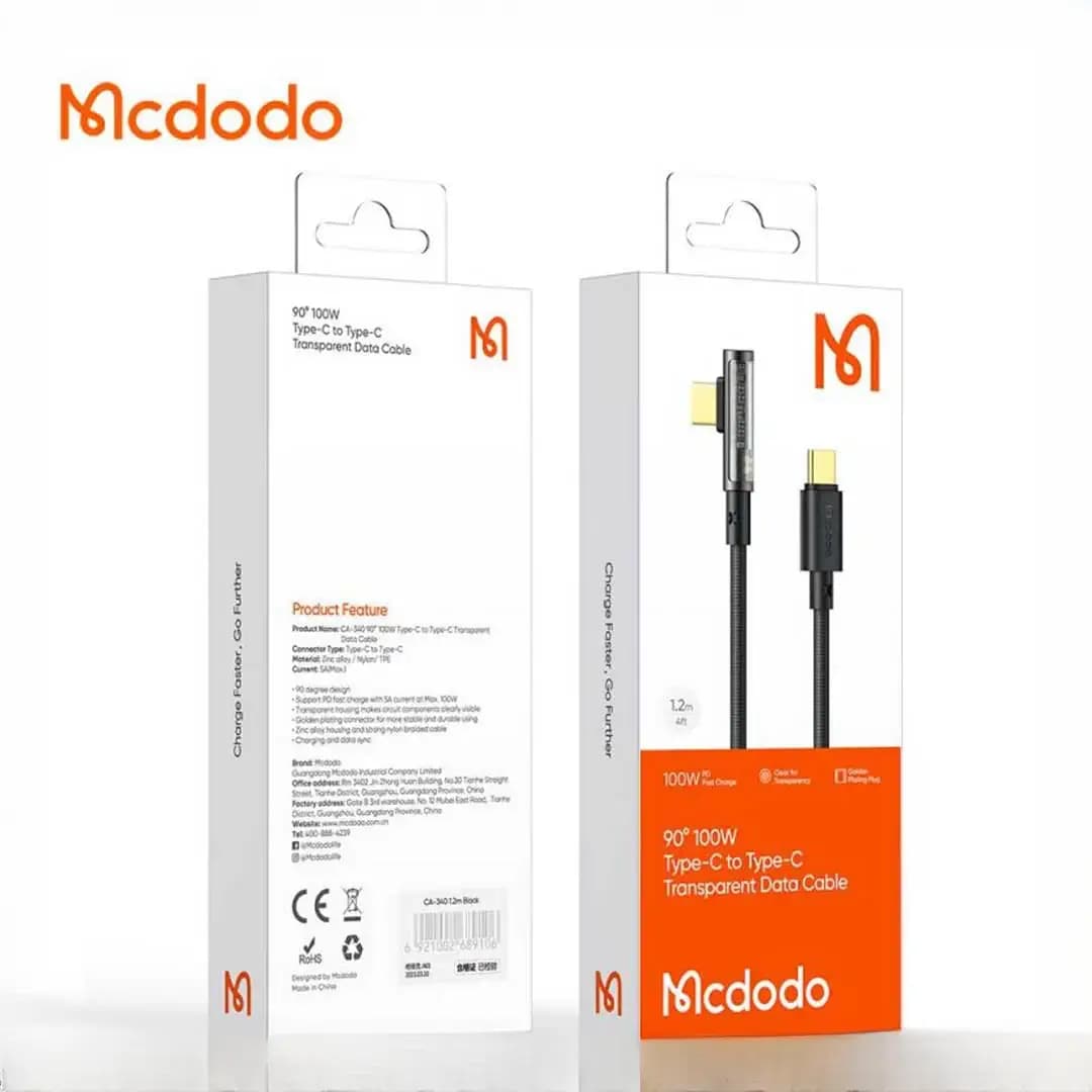 کابل Type C به Type C مک دودو Mcdodo CA-3400 توان 100 وات طول 1.2 متر — تصویر ۹