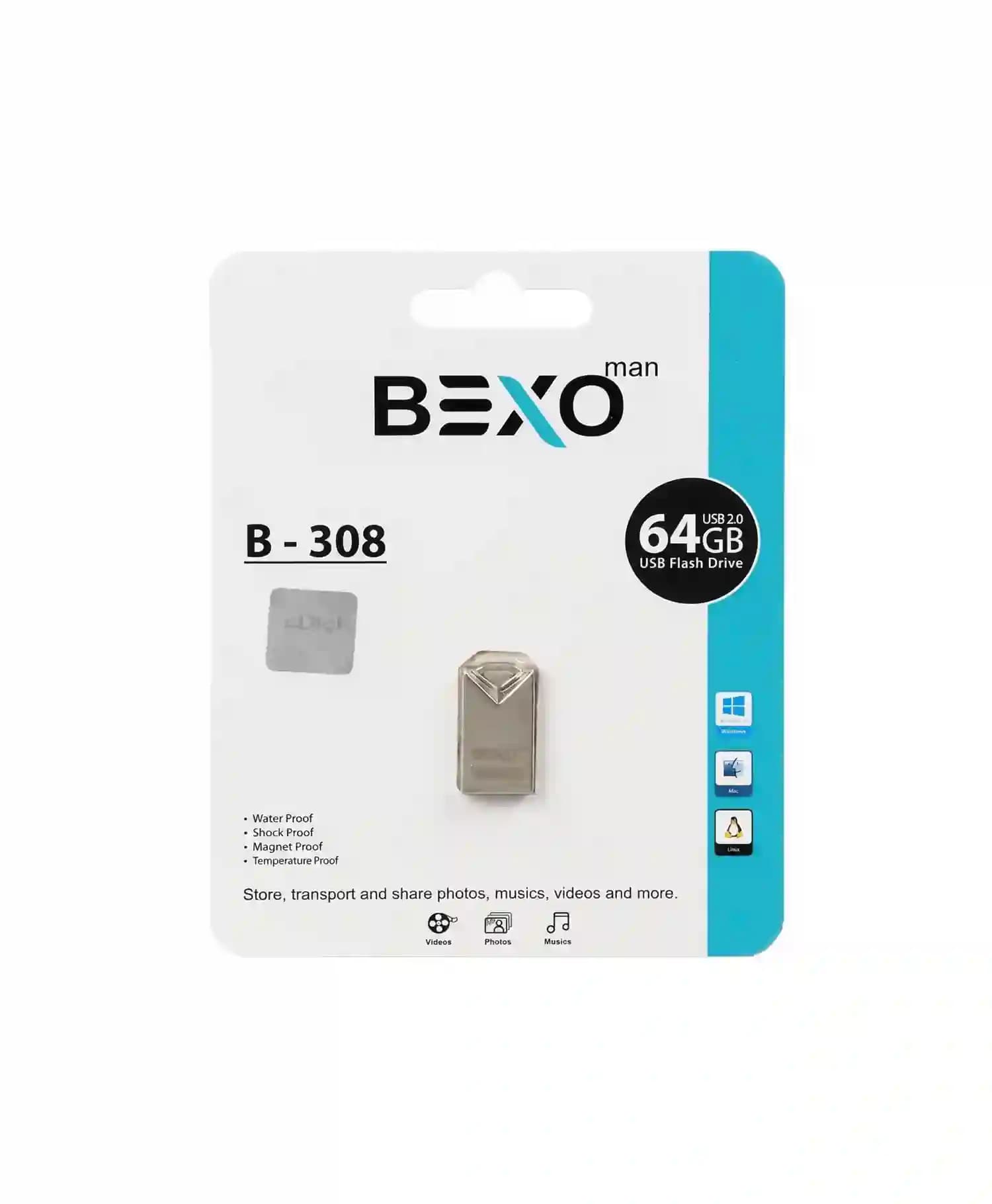 فلش مموری بکسو مدل B-308 USB 2.0 ظرفیت 64 گیگابایت — تصویر ۲