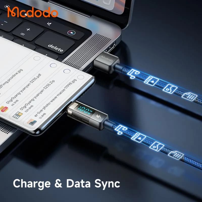 کابل Type C مک دودو Mcdodo CA-3630 دارای قطع کن خودکار طول 1.2 متر توان 100 — تصویر ۴