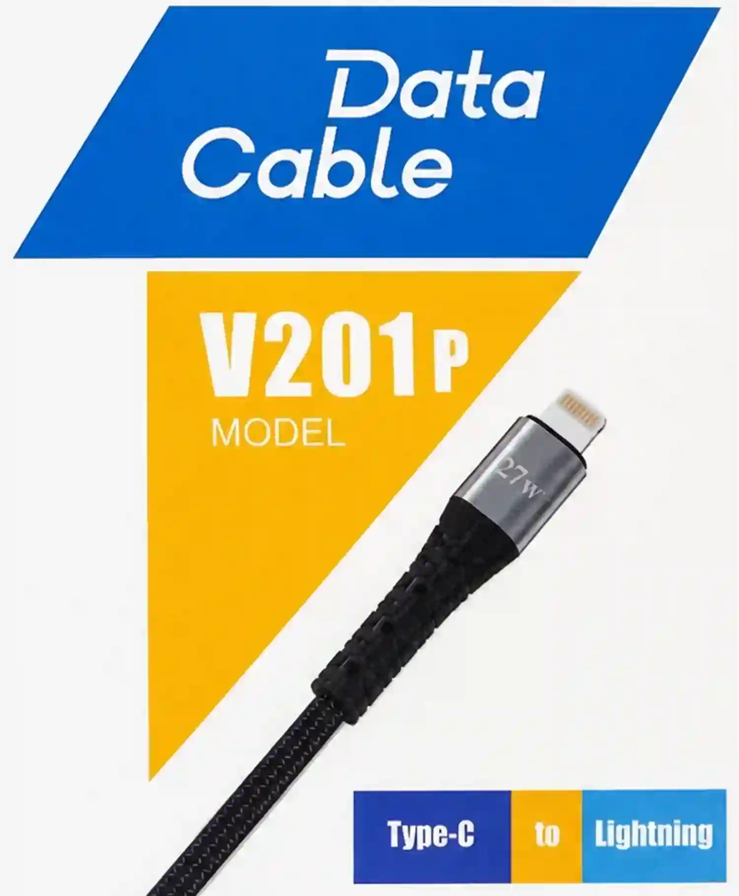 کابل تبدیل Type-C به Lightning پی زد ایکس مدل V201P 27W طول 1 متر — تصویر ۲