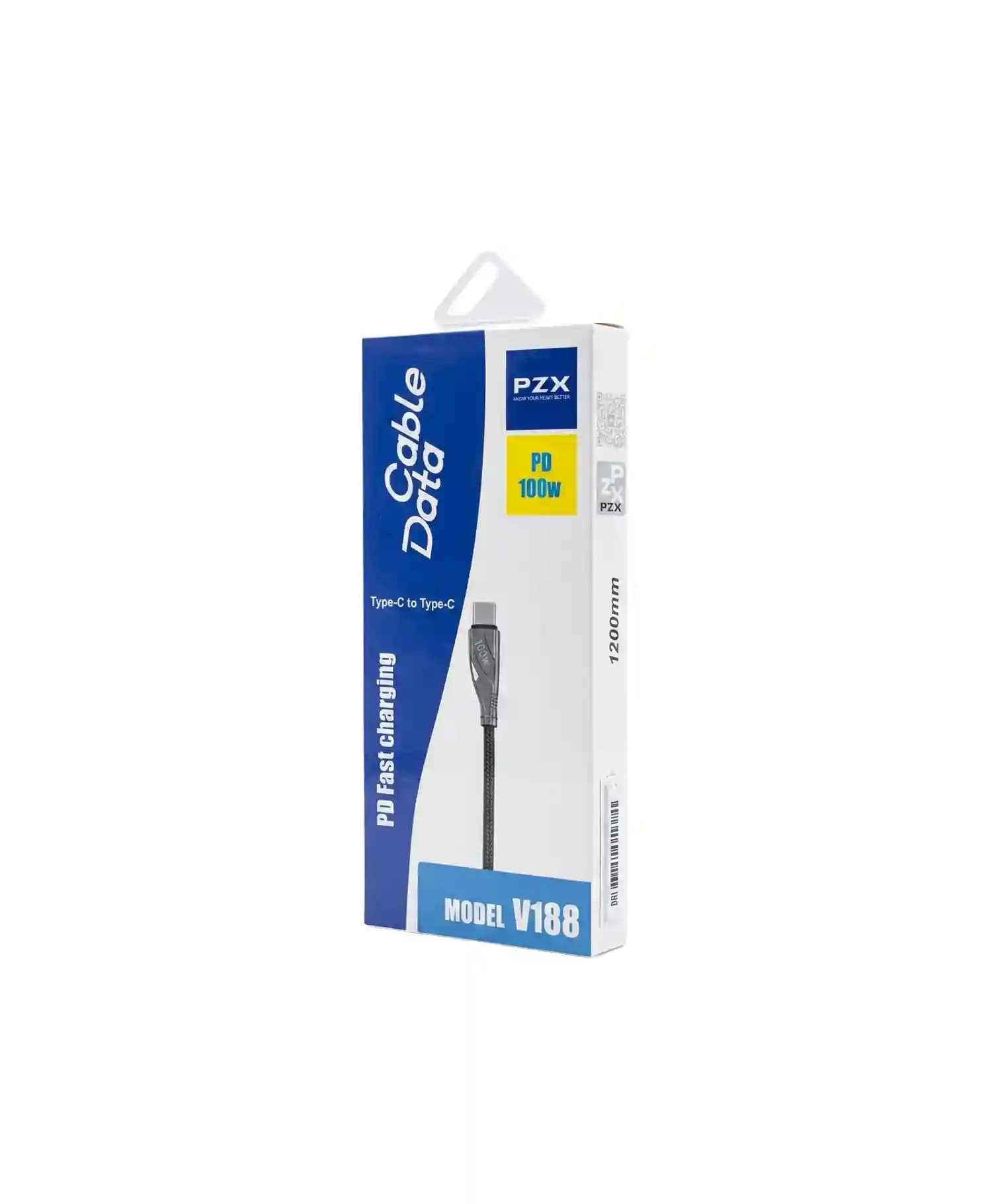 کابل تبدیل Type-C به Type-C پی زد ایکس مدل V188 100W — تصویر ۴