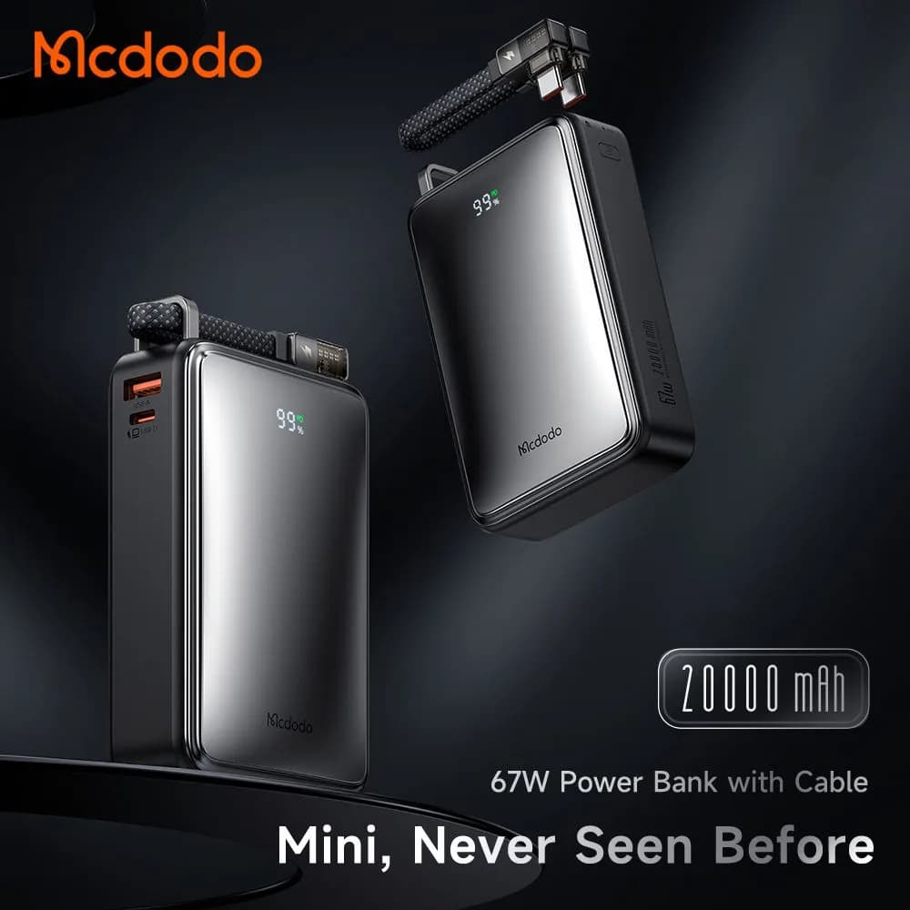 پاوربانک 20000 مک دودو Mcdodo MC-433 توان 67 وات همراه با کابل — تصویر ۴