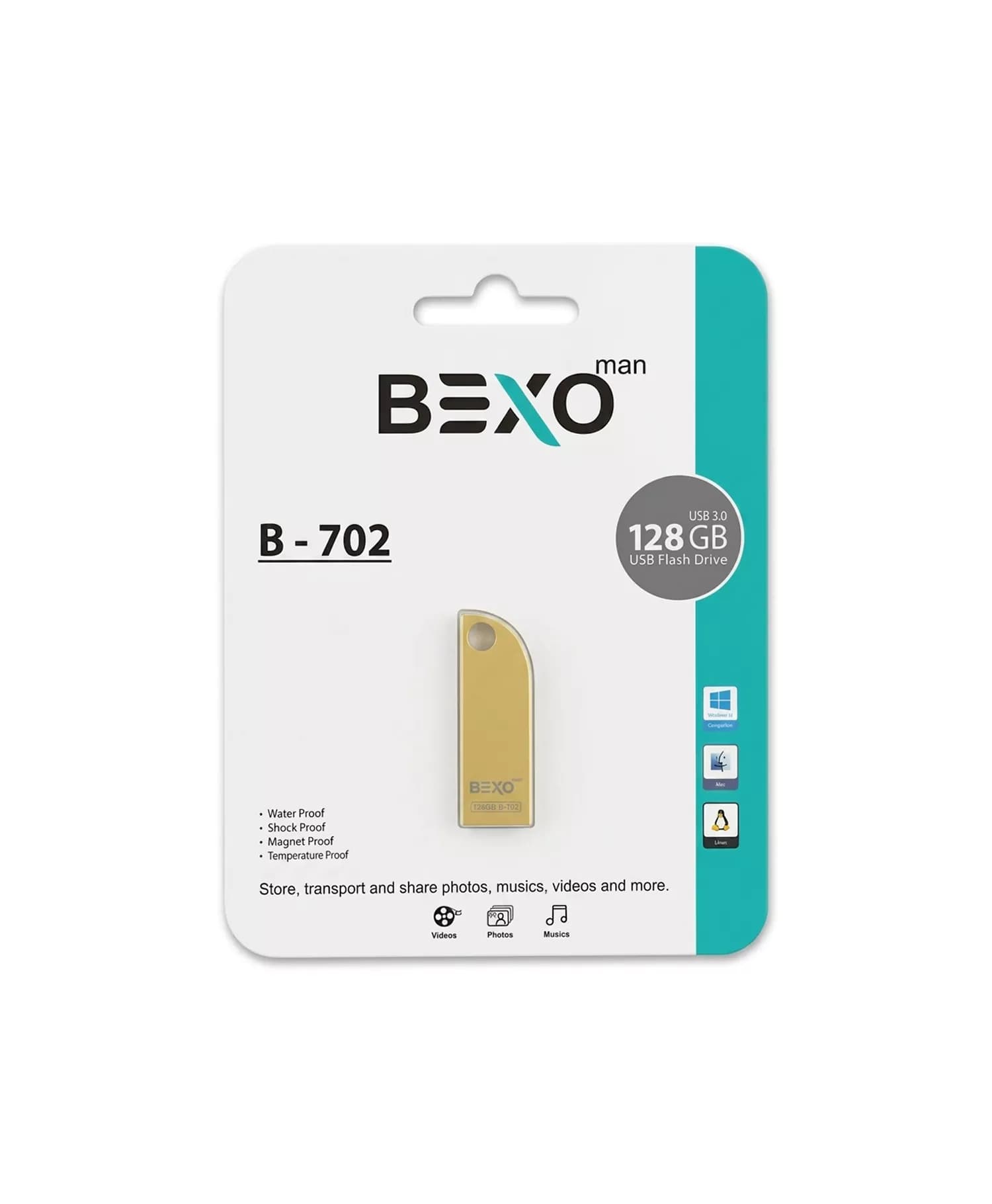 فلش مموری بکسو مدل B-702 USB 3.0 ظرفیت 128 گیگابایت — تصویر ۲