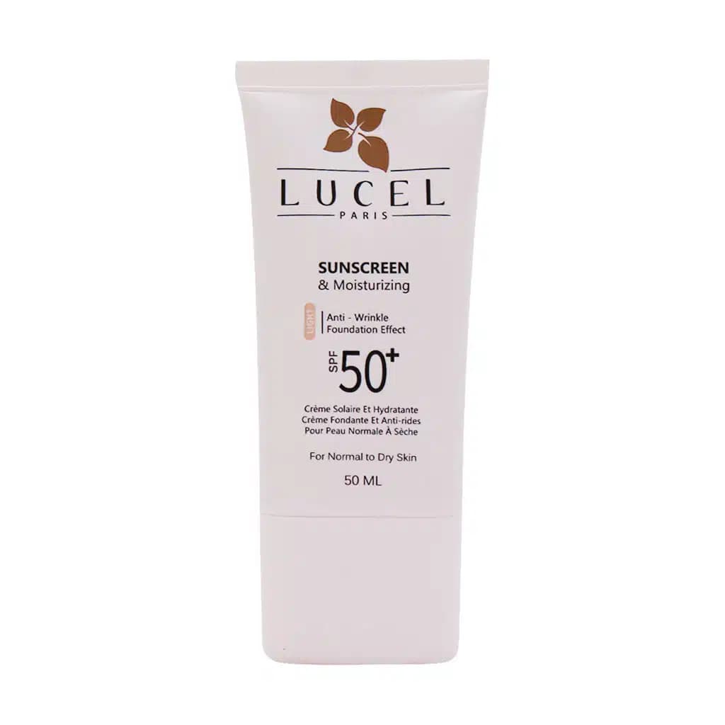کرم ضد آفتاب و مرطوب کننده SPF50 پوست خشک و معمولی لوسل 50 میلی لیتر