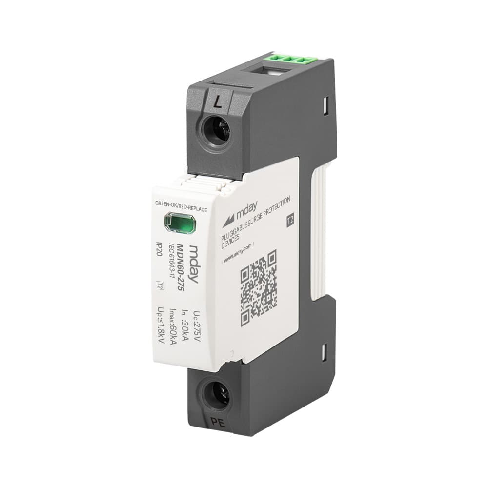 سرج ارستر 60 کیلوآمپر، 440 ولت، 1 پل، برند Mday، مدل MDN60-AC-1P — تصویر ۳
