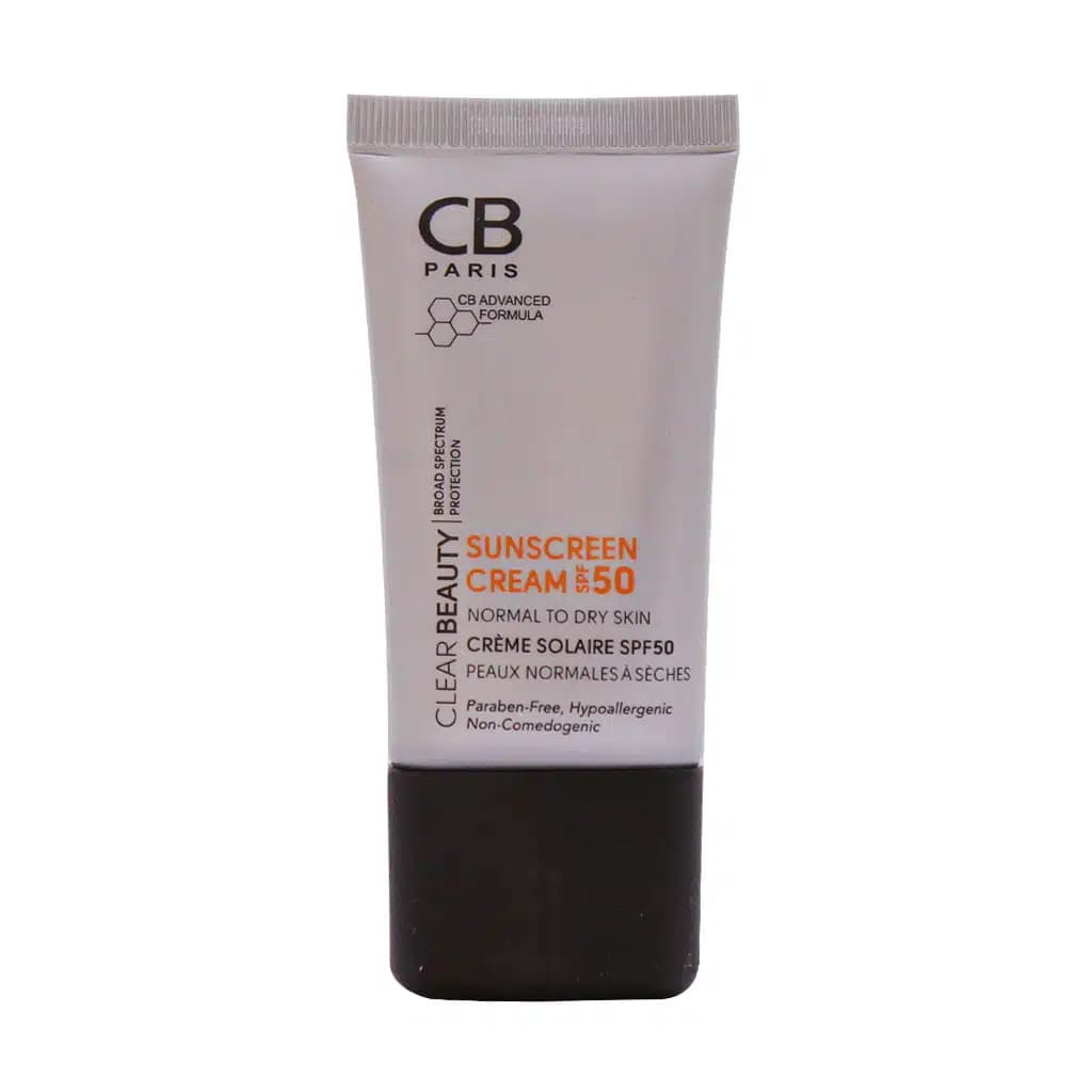 کرم ضد آفتاب SPF50 پوست نرمال تا خشک سی بی پاریس 40 میلی لیتر