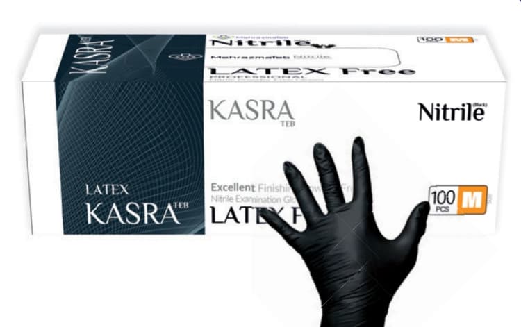 دستکش لاتکس مشکی کسری
