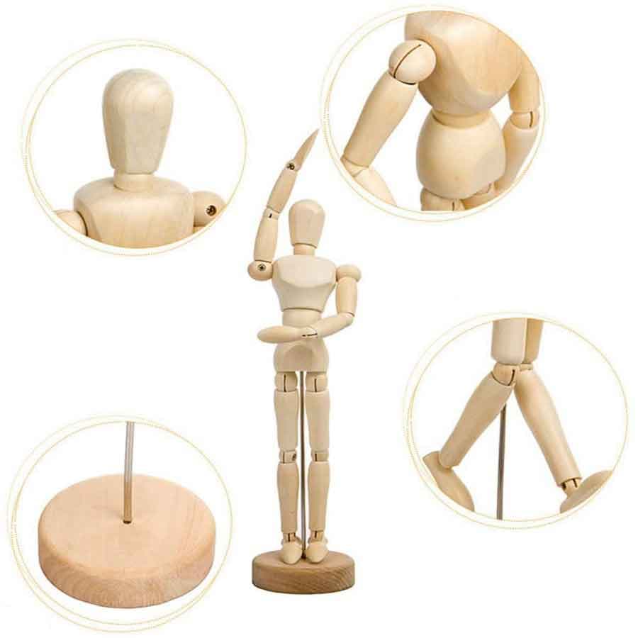 آدمک چوبی طراحی سایز 20 سانتیمتر (wooden manikin) — تصویر ۲
