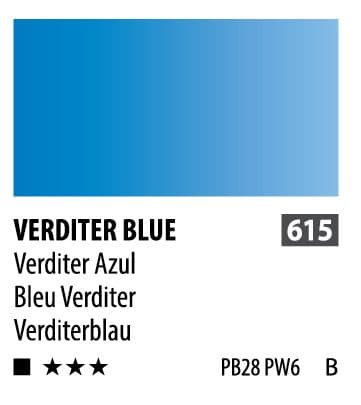 آبرنگ فوق آرتیست شین هان PWC سری B رنگ (verditer blue615) — تصویر ۲