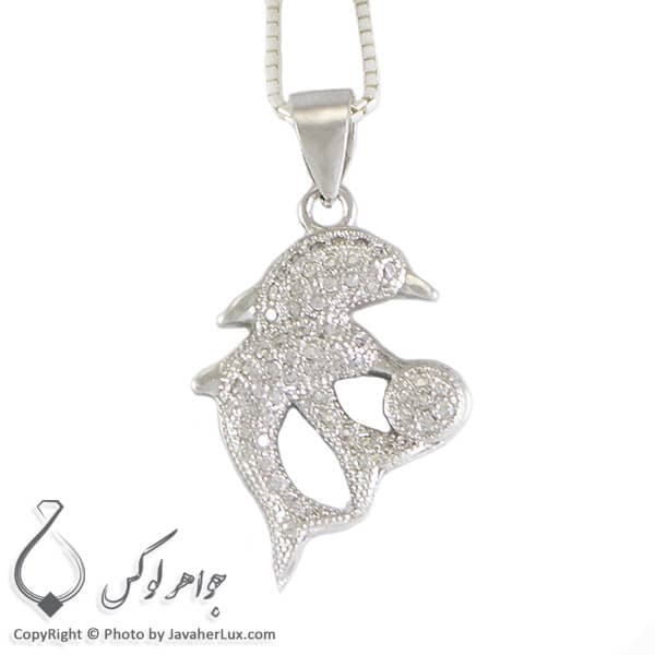 گردنبند نقره زنانه مدل دلفین _ کد : 100256