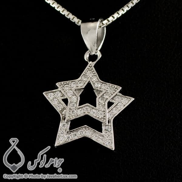 گردنبند نقره زنانه طرح ستاره _ کد : 100236 — تصویر ۳