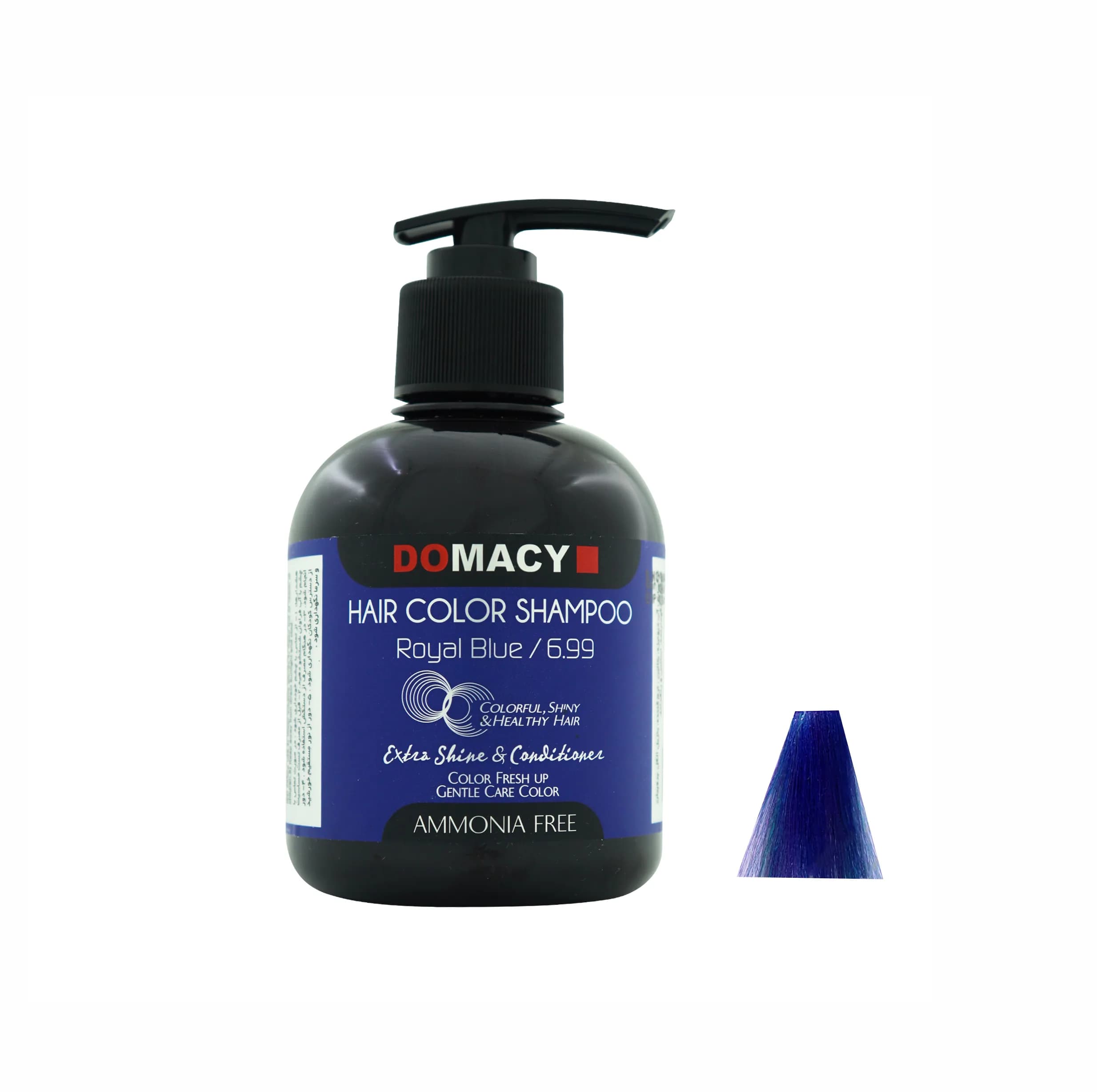 شامپو رنگساژ دوماسی مدل AMMONIA FREE شماره 6.99 حجم 300 میلی لیتر رنگ آبی درباری — تصویر ۳