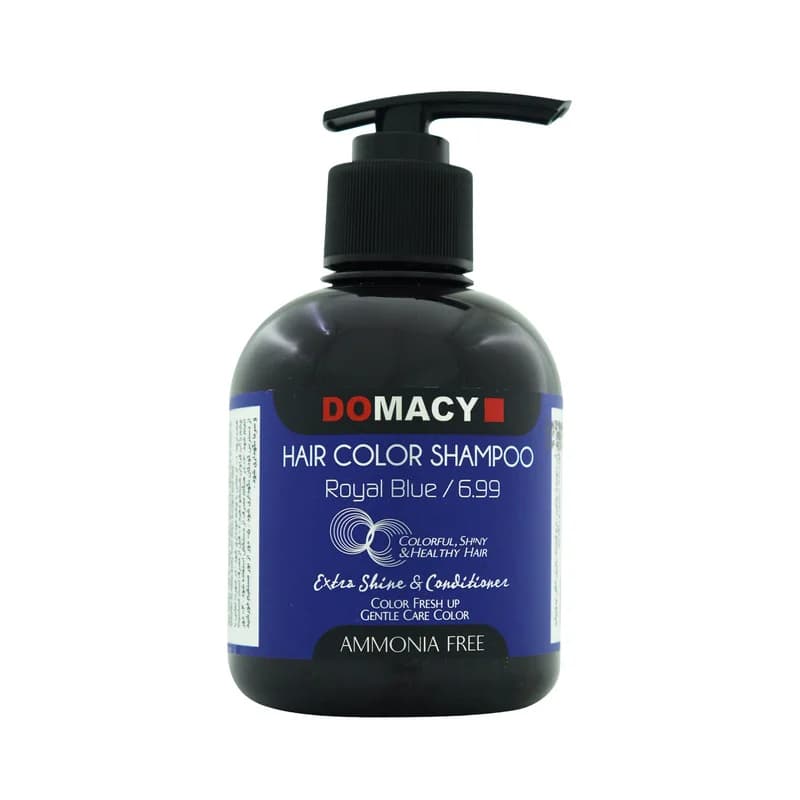 شامپو رنگساژ دوماسی مدل AMMONIA FREE شماره 6.99 حجم 300 میلی لیتر رنگ آبی درباری — تصویر ۲