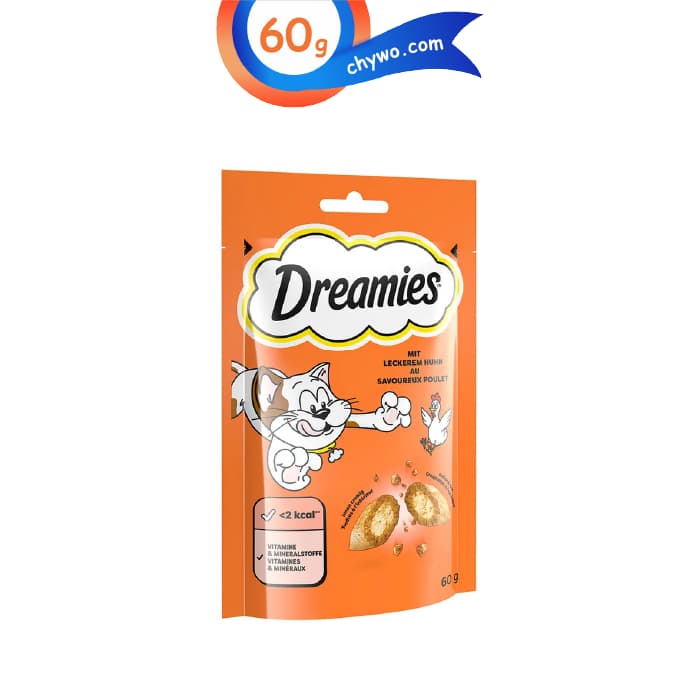 تشویقی گربه طعم مرغ دریمز وزن 60 گرم Dreamies