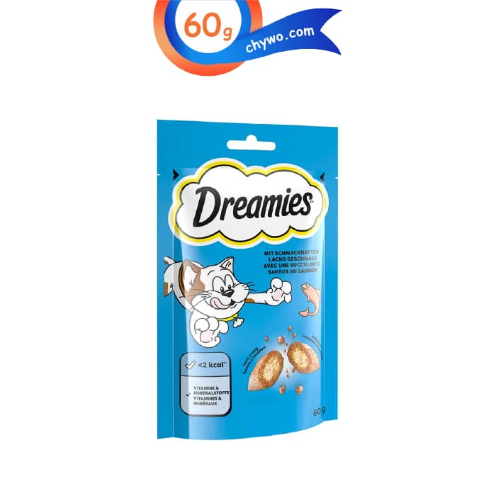 تشویقی گربه طعم ماهی سالمون دریمز وزن 60 گرم Dreamies