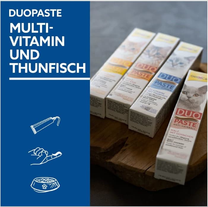 خمیر مولتی ویتامین گربه جیم کت طعم ماهی تن وزن 50 گرم GimCat Duo Paste Multi Vitamin — تصویر ۶