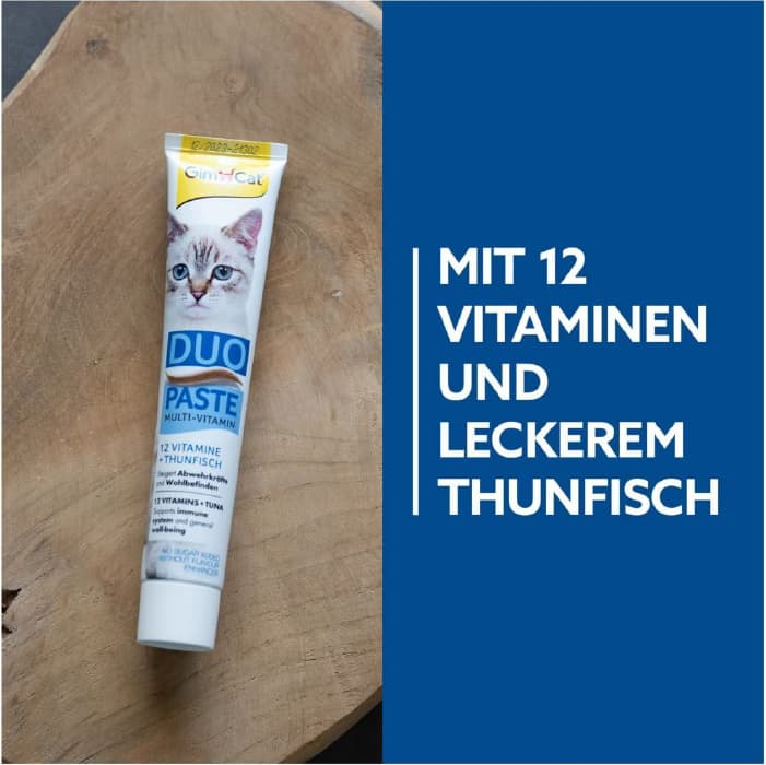 خمیر مولتی ویتامین گربه جیم کت طعم ماهی تن وزن 50 گرم GimCat Duo Paste Multi Vitamin — تصویر ۴