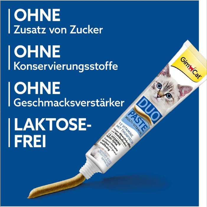 خمیر مولتی ویتامین گربه جیم کت طعم ماهی تن وزن 50 گرم GimCat Duo Paste Multi Vitamin — تصویر ۵