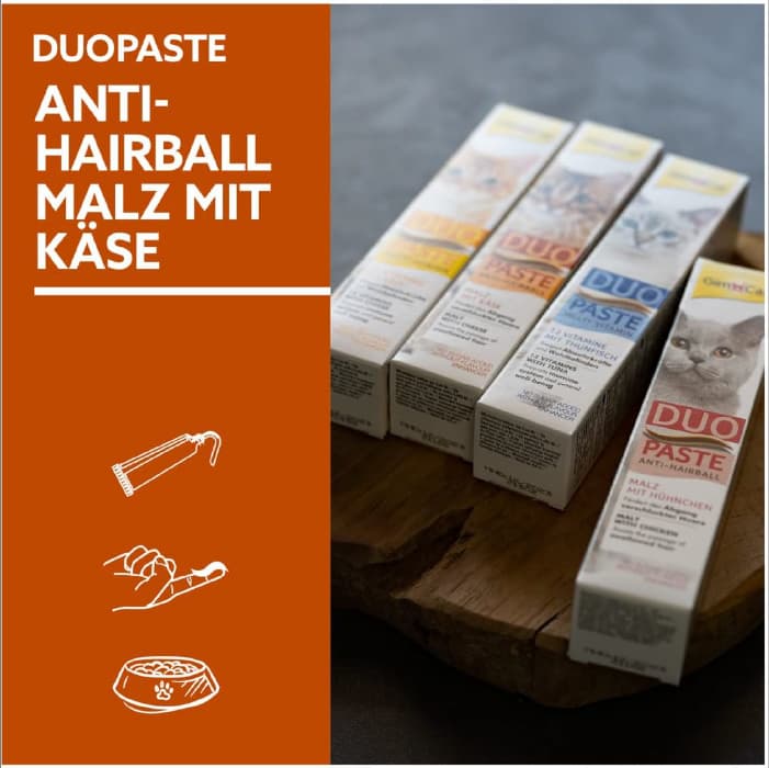 خمیر مالت گربه جیم کت طعم پنیر مدل آنتی هیربال وزن 50 گرم GimCat Duo Paste Anti Hairball — تصویر ۷