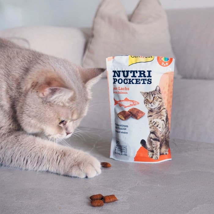 تشویقی گربه جیم کت طعم ماهی سالمون وزن 60 گرم GimCat Nutri Pockets — تصویر ۶