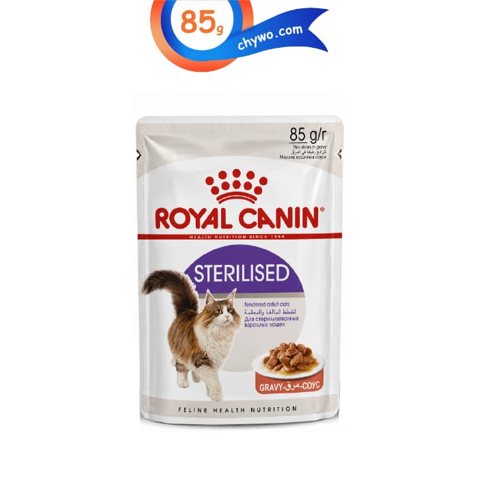پوچ گربه بالغ عقیم رویال کنین در سس مدل استرلایزد وزن 85 گرم Royal Canin Sterilised