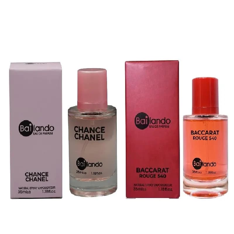 عطر جیبی زنانه بایلندو مدل شانل چنس با رایحه گرم و گلی حجم 35 میلیلیتر به همراه عطر جیبی زنانه بایلندو مدل باکارات رژ با رایحه گرم و شیرین حجم 35 میلیلیتر — تصویر ۲