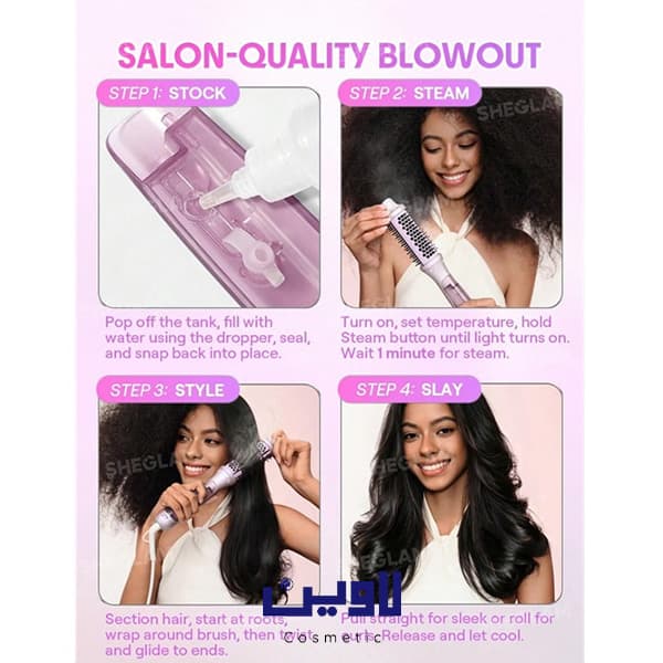 برس پیچ بخار دار شیگلم SHEGLAM مدل هیدرو شات Hydra Shot Steam Blowout Brush Pro [اصل] — تصویر ۲